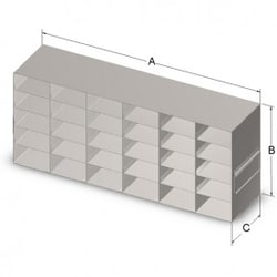 Research Products International Corp&nbsp;Freezer Rack, Upright, 96 Deep Plates, 6x5 Array