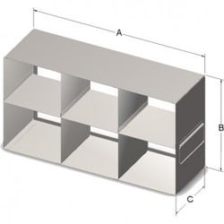 Research Products International Corp Upright Freezer Rack for 50 and 15 ml Tubes, 3 x 2 Array, 5 7/8 x 9 7/8 x 18 1/4 Inch