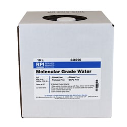 Research Products International Corp Water, Molecular Biology Grade, DNase and RNase Free, 10 Liter Cubitainer
