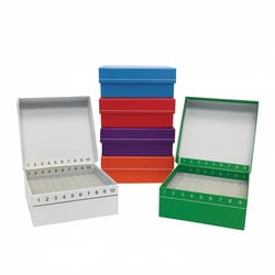 Research Products International Corp FlipTop FZR Box, for 81 Tubes, Orange, 5/cs