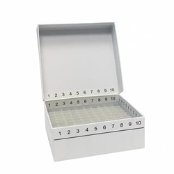 Research Products International Corp FlipTop FZR Boxes, for 100 Tubes, WHT, 5/cs