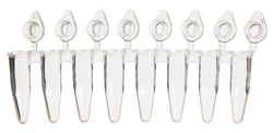 Research Products International Corp UltraFlux Rigid PCR Clear Tube Strips with Clear Caps, 120 Strips of 8 Tubes per Package