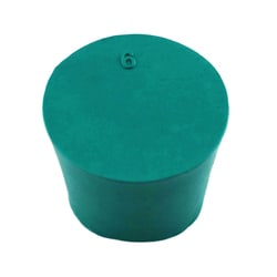 Research Products International Corp&nbsp;Laboratory Grade Rubber Stoppers, Green Neoprene Rubber, Size #6, 32 x 26 x 25mm, 19 per Package