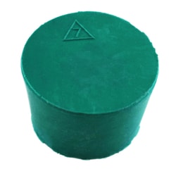 Research Products International Corp&nbsp;Laboratory Grade Rubber Stoppers, Green Neoprene Rubber, Size #7, 37 x 30 x 25mm, 14 per Package