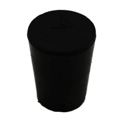Research Products International Corp&nbsp;Laboratory Grade Rubber Stopper, Black SBR Rubber, Size #1, 19 x 14 x 25mm, 52 per Package