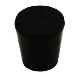 Research Products International Corp Laboratory Grade Rubber Stopper, Black SBR Rubber, Size #3, 24 x 18 x 25mm, 33 per Package