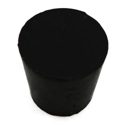 Research Products International Corp&nbsp;Laboratory Grade Rubber Stopper, Black SBR Rubber, Size #4, 26 x 20 x 25mm, 33 per Package