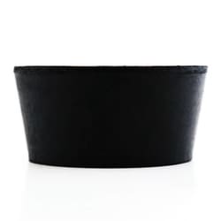 Research Products International Corp Laboratory Grade Rubber Stoppers w/Hole, BLK SBR Rubber, Size #10, 50 x 42 x 25mm, 7 per Package