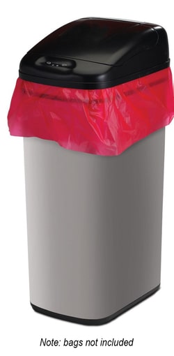 Research Products International Corp&nbsp;Touch-Free Auto Open Waste Can, Stainless Steel, 12 Gallon, 14 x 10 Inches