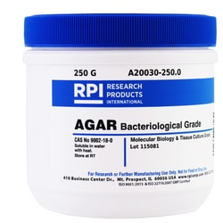 Research Products International Corp Agar, Bacteriological Grade, 250 G,
