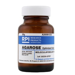 Research Products International Corp Agarose, for Routine Gel Electrophoresis, Molecular Biology Grade, High Gel Strength, 25 Grams