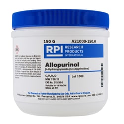 Research Products International Corp&nbsp;Allopurinol [4-Hydroxypyrazolo-[3,4-d]pyrimidine], 150 Grams