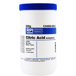 Research Products International Corp Citric Acid Anhydrous, 500 Grams