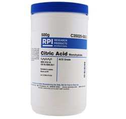 Research Products International Corp Citric Acid, Monohydrate, ACS Grade, 500 Grams