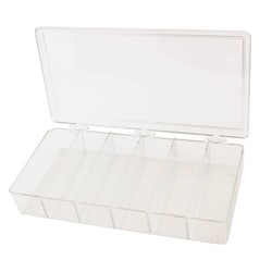 Research Products International Corp Plastic Compartment Box, 6 Compartments,