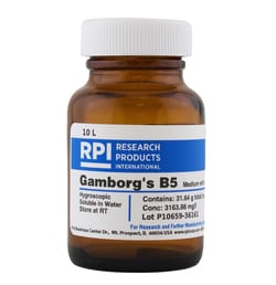 Research Products International Corp Gamborg's B5 Medium with Vitamins, Powder, Makes 10 Liters