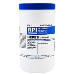 Research Products International Corp&nbsp;HEPES, Free Acid [N-(2-Hydroxyethyl) piperazine N'-(2-ethanesulfonic acid)], 500 Grams