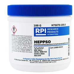 Research Products International Corp&nbsp;HEPPSO [N-(2-Hydroxyethyl) piperazine-N'-(2-hydroxypropanesulfonic acid)], 100 Grams