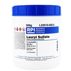 Research Products International Corp SDS [Sodium dodecylsulfate] [Lauryl sulfate], Powder, 500 Grams