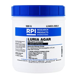 Research Products International Corp&nbsp;Luria Agar 1 Gram Buffered Capsules [Miller's LB Agar], 500 Grams