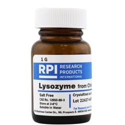 Research Products International Corp Lysozyme from Chicken Egg White, Salt Free, 1 Gram