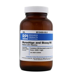 Research Products International Corp&nbsp;Murashige & Skoog MS Medium with Vitamins, 220 Grams of Powder, Makes 50 Liters of Solution