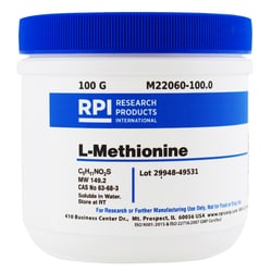 Research Products International Corp L-Methionine, 100 Grams, Quantity: