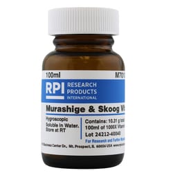 Research Products International Corp Murashige & Skoog Vitamin Mixture, 10.31 Grams of Powder, Makes 100 Milliliters of Solution