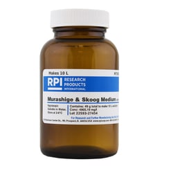 Research Products International Corp&nbsp;Murashige & Skoog Medium with MES Buffer and Vitamins, 49 Grams of Powder, Makes 10 Liters of Solution
