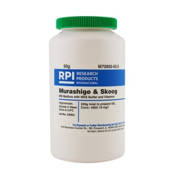 Research Products International Corp&nbsp;Murashige & Skoog Medium with MES Buffer and Vitamins, 245 Grams of Powder, Makes 50 Liters of Solution