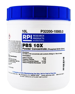 Research Products International Corp PBS, 10X Powder Concentrate, 10 L,