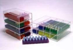 Research Products International Corp Micro-Tube Rack, 80 Tube Capacity, Fluorescent Green Color, 5 per Case