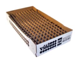 Research Products International Corp Scintillation Vial Trays with Partitions for Mini-Vials, 200 Vial Capacity, 5 Sets per Package