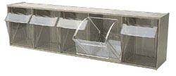 Research Products International Corp&nbsp;Clear Tip Open Bin, 6 Units, 3 5/8 x 23 5/8 x 4 1/2 Inches