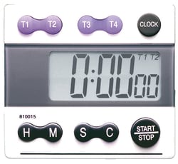 Research Products International Corp Laboratory Timer, 4 Channel, with Memory, 100 Hour Range, 1 Second Resolution
