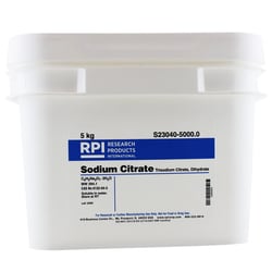 Research Products International Corp&nbsp;Sodium Citrate, Trisodium Salt, Dihydrate, [Citric Acid, Trisodium Dihydrate], 5 Kilograms