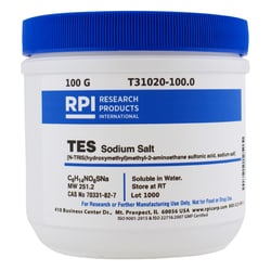 Research Products International Corp&nbsp;TES, Sodium Salt, [2-Tris(hydroxymethyl) methyl-2-amino-1-ethanesulfonic acid, sodium salt], 100 Grams
