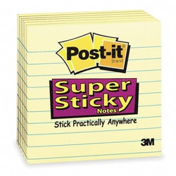 Grainger Sticky Notes, 4 in x 4 in, Super Sticky Adhesion, 6/pk, Quantity: