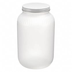 Grainger 1 Gallon Jar, HDPE, Includes Closure, Wide, 24/pk, Quantity: Pack