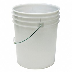 Grainger&nbsp;5.0 gal High Density Polyethylene Round Pail, Natural