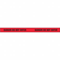 Grainger Barricade Tape, Red, 2 in x 180 ft, Danger Do Not Enter, Quantity: