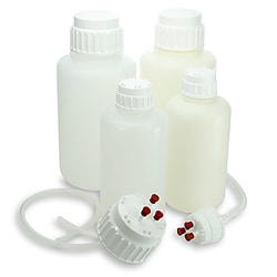 Thomas Scientific Vacuum Bottle, Narrow Mouth, Heavy Duty PP Bottle, White PP 53mm Screw Cap, 2 Litres (0.5 Gallons), 2/Pack