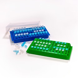 Thomas Scientific&nbsp;Rack for Microcentrifuge Tubes, 96 positions; polypropylene, blue, 5 pack