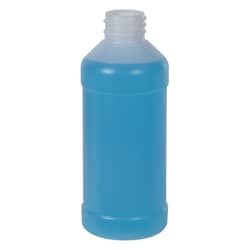 US Plastic Corporation 8 oz. Natural HDPE Modern Round Bottle with 28/410 Neck
