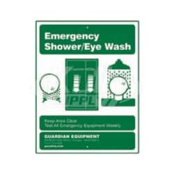 Water Saver Faucet Company SIGN 8X11 EMERG EYEWASH GRN/WH, Quantity: Each