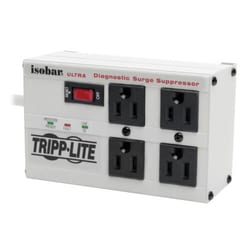 EATON CORP Isobar 4-Outlet Surge Protector, 6 ft. (1.83 m) Cord with Right-Angle Plug, 3330 Joules, Diagnostic LEDs, Metal Housing