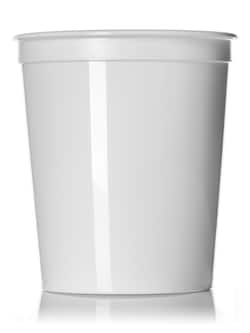 Container 32 oz white HDPE plastic round tub, Quantity: Each of 1