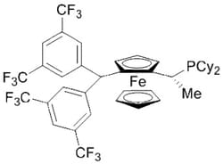 Strem, An Ascensus Company CAS# 292638-88-1. 100mg. (R)-(-)-1-{(S)-2-[Bis(3,5-di-trifluoromethylphenyl)phosphino]ferrocenyl}ethyldicyclohexylphosphine,