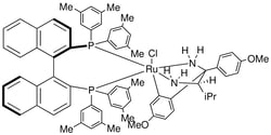Strem, An Ascensus Company CAS# 1384974-38-2. 1g. Chloro{(R)-(+)-2,2'-bis[di(3,5-xylyl)phosphino]-1,1'-binaphthyl}[(2R)-(-)-1-(4-methoxyphenyl)-1’-(4-methoxyphenyl-kC)-3-methyl-1,2-butanediamine]ruthenium(II)