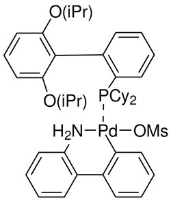 Strem, An Ascensus Company CAS# 1445085-77-7. 250mg. Methanesulfonato(2-dicyclohexylphosphino-2',6'-di-i-propoxy-1,1'-biphenyl)(2'-amino-1,1'-biphenyl-2-yl)palladium(II),
